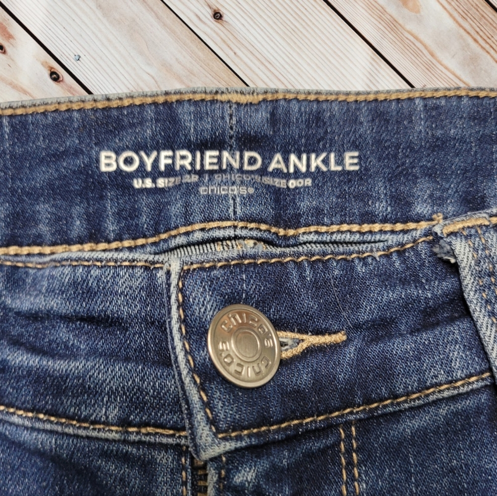 Chico's Boyfriend Ankle Jeans Sz 00R - Picture 4 of 6
